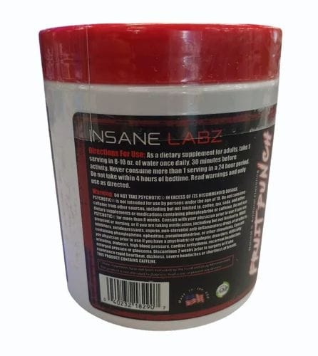 In-sane Labz Psychotic Pre-Workout - 35 Servings Extreme Performance Energy, Strength, Stamina, Focus and Intense 220g (Pack of 1)