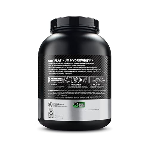 Optimum Nutrition (ON) Platinum Hydro Whey Protein Isolate – 3.5 lbs, 1.54 kg (Turbo Chocolate) Made in U.S.A