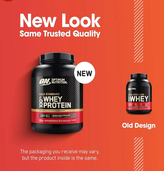 Optimum Nutrition (ON) Gold Standard 100% Whey 908 g, (Double Rich Chocolate) Protein Powder for Muscle Support & Recovery, Vegetarian - Primary Source Whey Isolate