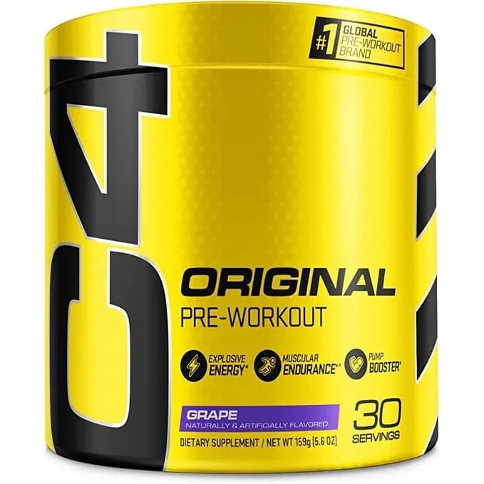 C4 Original Pre Workout Powder (GRAPE) Sugar Free Preworkout Energy for Men & Women 150mg Caffeine + Beta Alanine + Creatine - 30 Servings