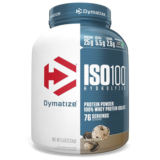 Dymatize ISO100 Whey Protein Isolate, 2.27 kg (5 lb), Cookies & Cream