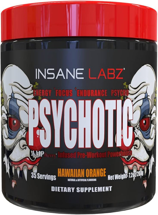 insane labz psychotic pre-workout, 35 serving, ( CHERRY LIMEADE) ( HAWIIAN ORANGE)