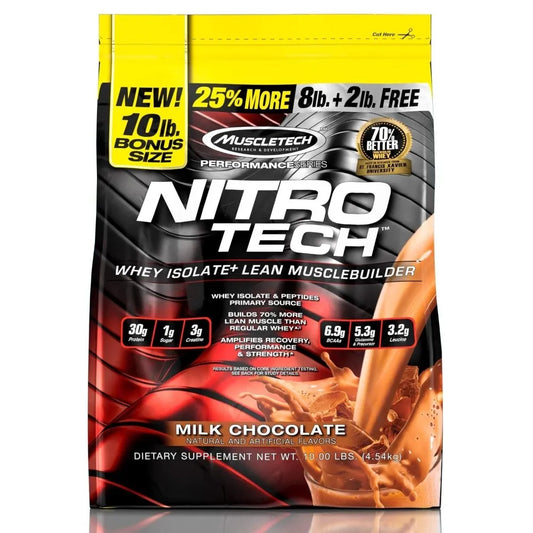 MuscleTech Nitrotech Performance Series 10lbs Milk Chocolate Whey Protein